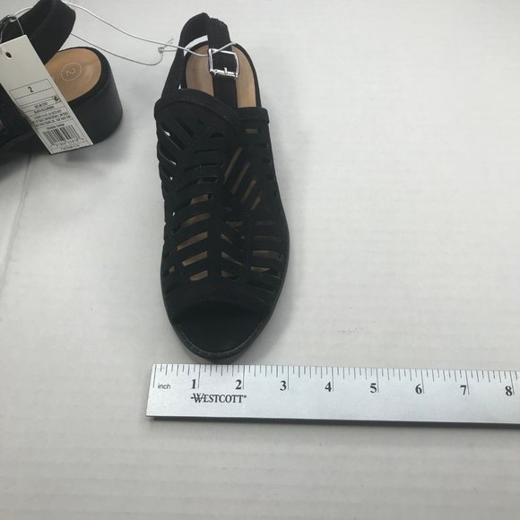 Cat And Jack Girl's Size 2 Open Toe Strap Shoes Black New With Tags - Picture 11 of 12